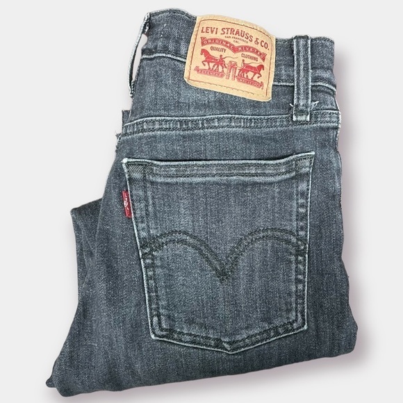 Levi's Wedgie Skinny High Rise Cropped Button Fly Black Size 25 - Picture 5 of 5